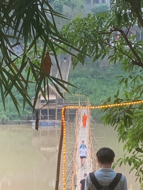 To use the Bamboo bridge it costs 5,000 kip but monks go free!